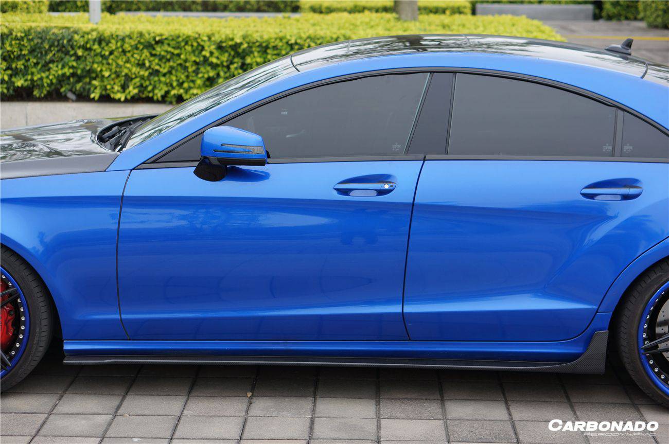 Faldones laterales debajo del tablero para Mercedes Benz W218 CLS Clase DP Carbonado 2010-2018