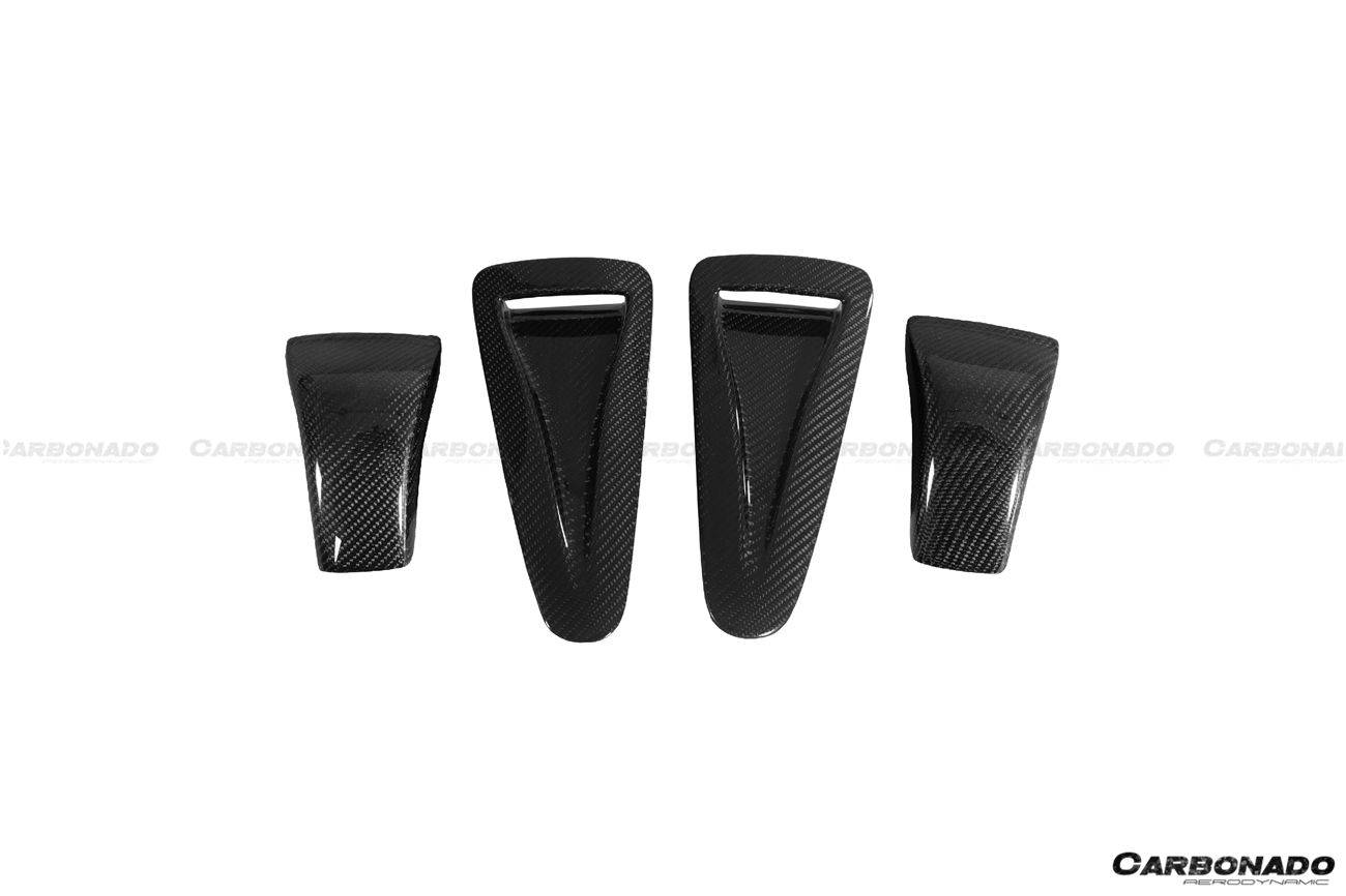 Carbonado 2017-2023 Nissan GTR R35 EBA OEM Style Carbon Fiber Hood Scoops