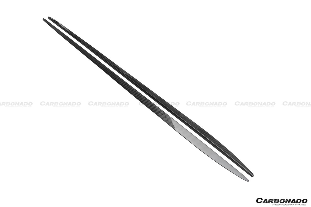 Faldones laterales de fibra de carbono para Mercedes Benz W205 C63 S AMG Coupé Carbonado 2015-2021, extensión de labio adicional