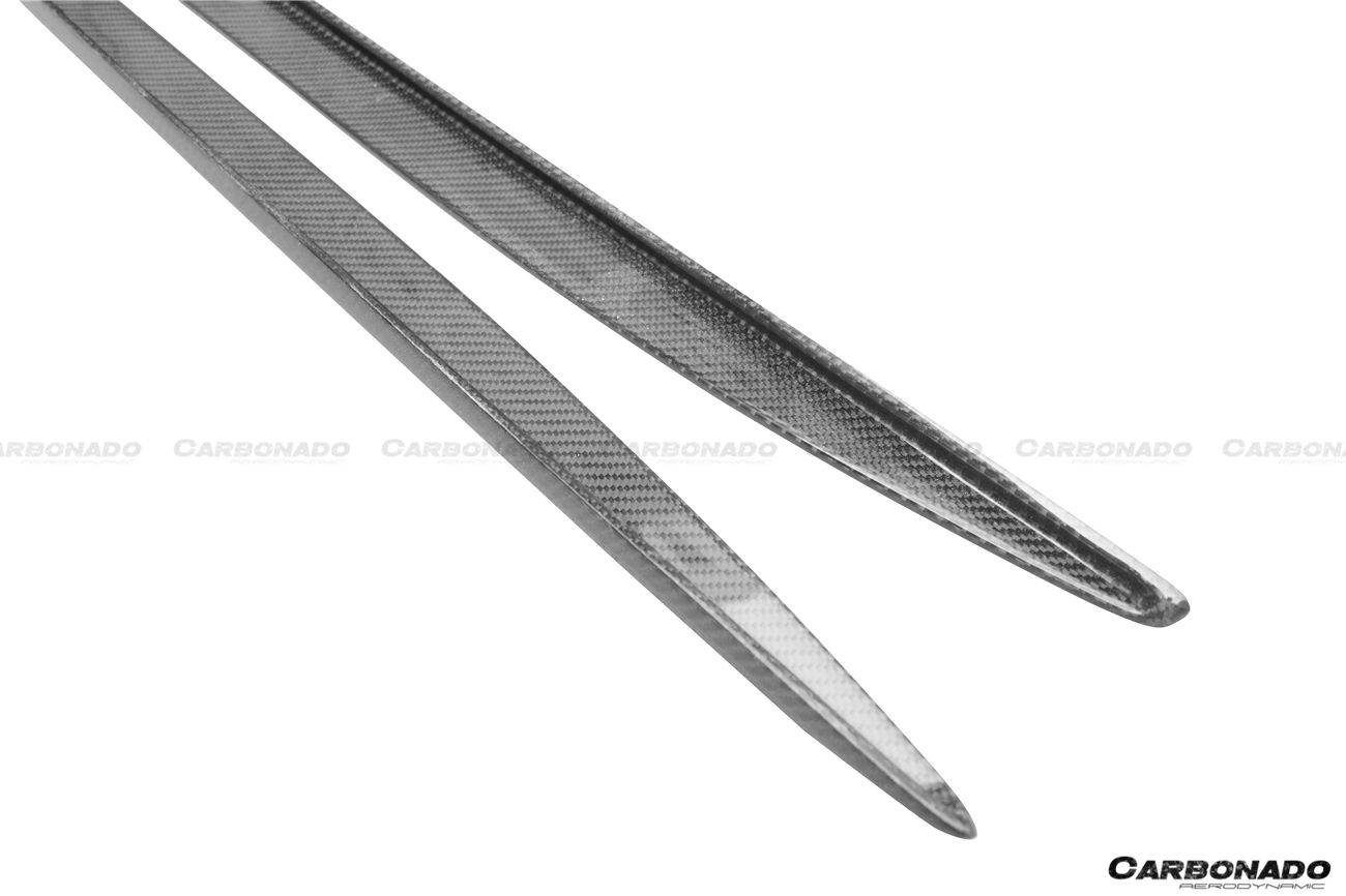 Faldones laterales de fibra de carbono para Mercedes Benz W205 C63 S AMG Coupé Carbonado 2015-2021, extensión de labio adicional