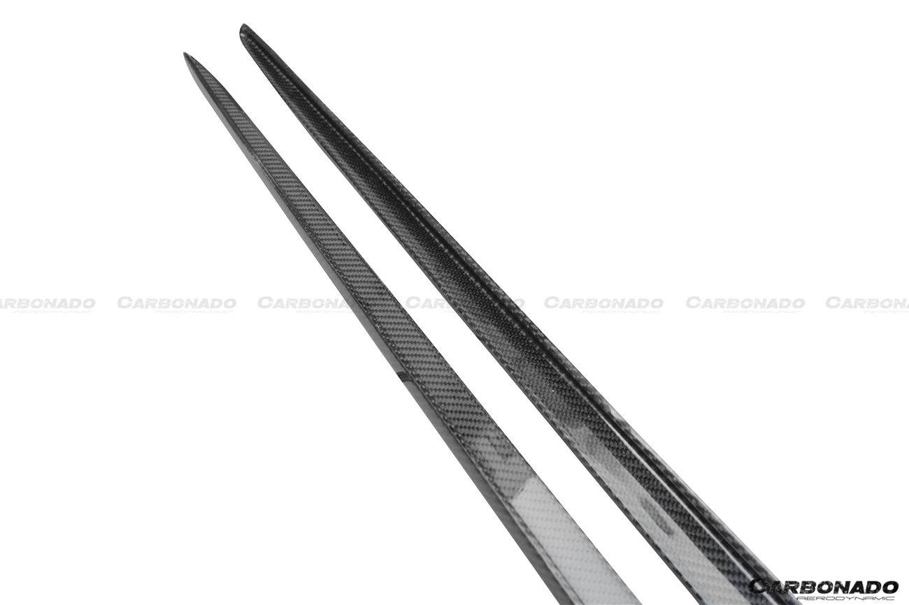 Faldones laterales de fibra de carbono para Mercedes Benz W205 C63 S AMG Coupé Carbonado 2015-2021, extensión de labio adicional
