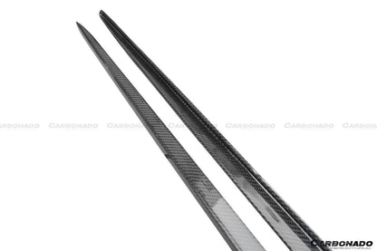 Faldones laterales de fibra de carbono para Mercedes Benz W205 C63 S AMG Coupé Carbonado 2015-2021, extensión de labio adicional