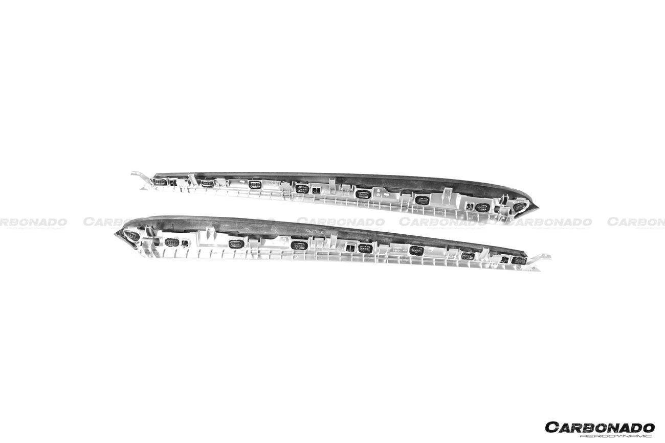 Reemplazo de molduras interiores de puertas de fibra de carbono estilo autoclave para Tesla Model 3 Y (modelos OEM) 2020-2023