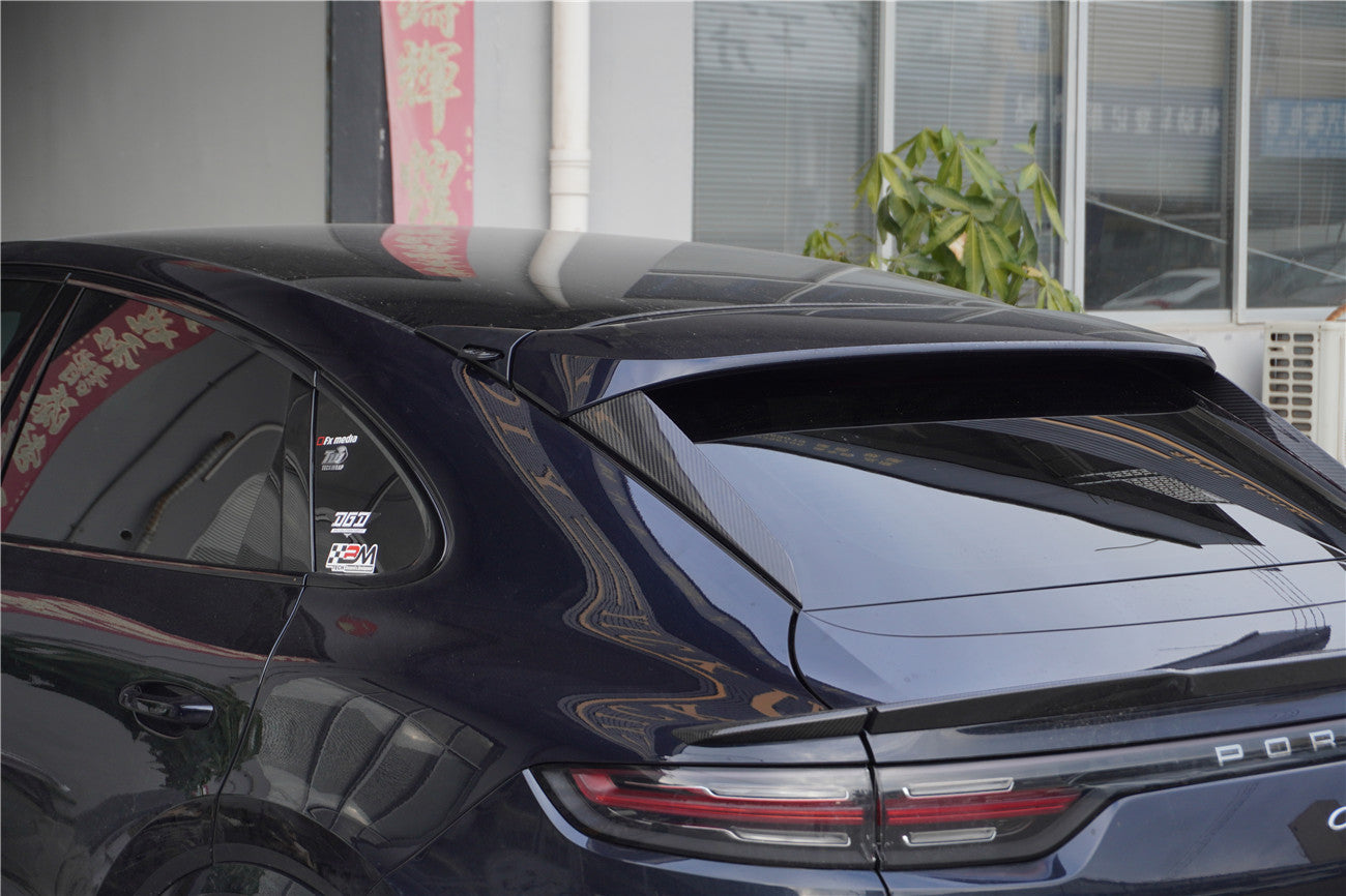 Molduras laterales de fibra de carbono seca para ventanas traseras Porsche 9Y0 9YB Cayenne S GTS E-Hybrid Coupé Carbonado 2018-2025 (solo estilo KT)