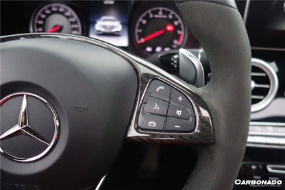 Carbonado 2015-2021 Mercedes Benz W205 C63 AMG Dry Carbon Fiber Interior Steering wheel Trim