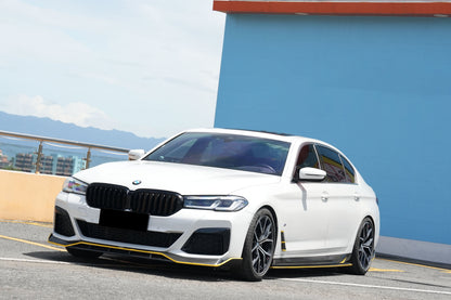 Borde delantero de fibra de carbono seco estilo AD Carbonado para BMW Serie 5 G30 G38 M-tech 2020-2023