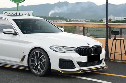 Borde delantero de fibra de carbono seco estilo AD Carbonado para BMW Serie 5 G30 G38 M-tech 2020-2023