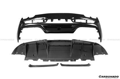 Carbonado 2022-UP Ferrari 296 GTB OE Style Carbon Fiber Rear Bumper With Diffuser
