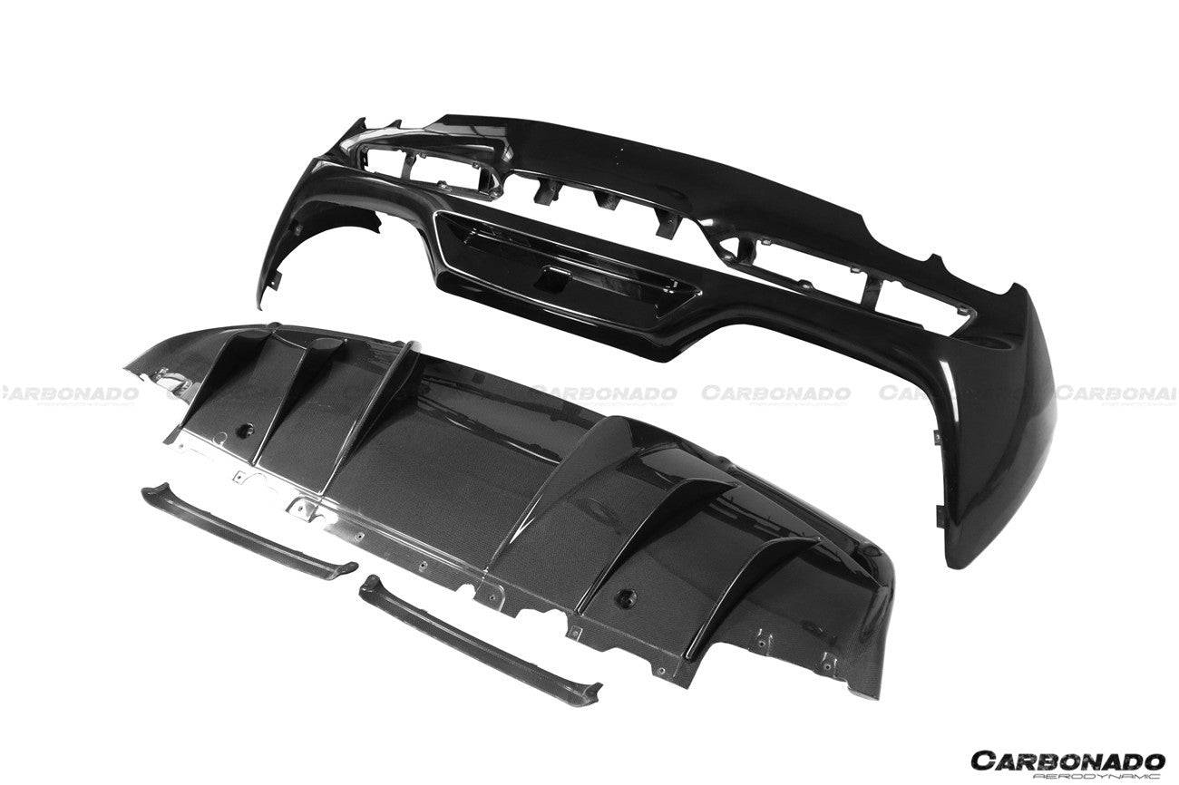 Carbonado 2022-UP Ferrari 296 GTB OE Style Carbon Fiber Rear Bumper With Diffuser