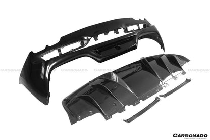 Carbonado 2022-UP Ferrari 296 GTB OE Style Carbon Fiber Rear Bumper With Diffuser