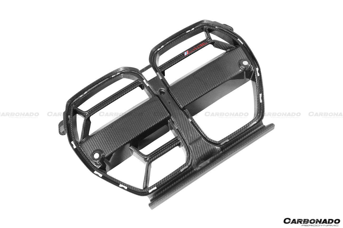 Parrilla de fibra de carbono seca estilo CS para BMW M3, G80, M4, G82 y G83 (modelos 2021-UP) (para vehículos con accesorios)