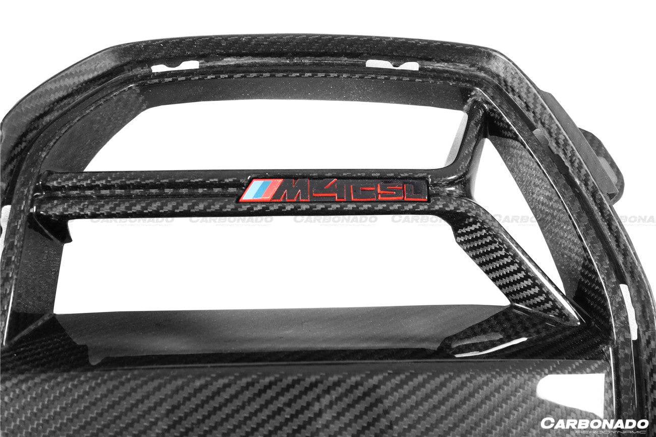 Parrilla de fibra de carbono seca estilo CS para BMW M3, G80, M4, G82 y G83 (modelos 2021-UP) (para vehículos con accesorios)