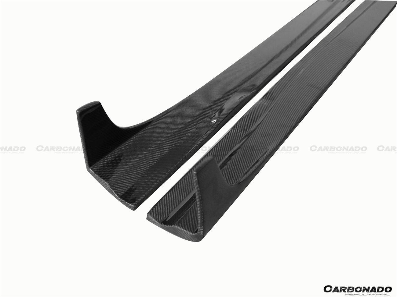 Faldones laterales estilo DP para Mercedes Benz W204 C63 AMG Clase C Coupé Carbonado 2012-2014