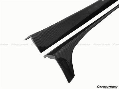Faldones laterales estilo DP para Mercedes Benz W204 C63 AMG Clase C Coupé Carbonado 2012-2014