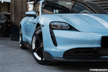 Carbonado 2019-2023 Porsche Taycan 4    4S    GTS    TURBO OD Style DRY Carbon Fiber Front Lip