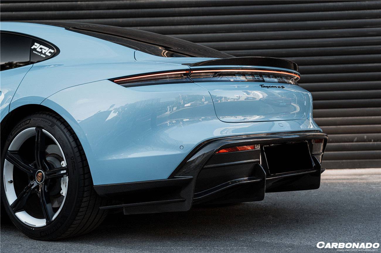 Carbonado 2019-2023 Porsche Taycan 4    4S    GTS   TURBO OD Style DRY Carbon Fiber Rear Diffuser