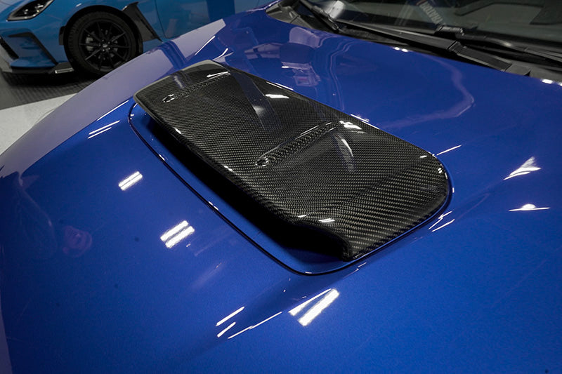 OLM A1 Style CF Hood Scoop Cover - 2022-2025 Subaru WRX