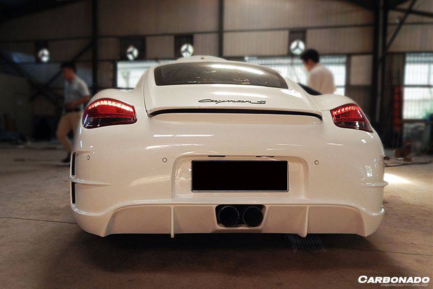 Parachoques trasero estilo Porsche Cayman 987 TA2 Carbonado 2009-2012