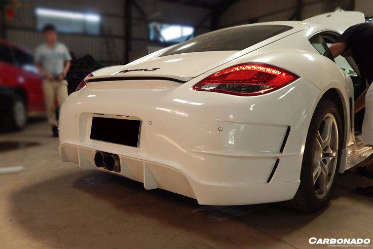 Parachoques trasero estilo Porsche Cayman 987 TA2 Carbonado 2009-2012