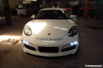 Carbonado 2009-2012 Porsche Cayman  Boxster 987 TA Style Front Bumper with  LED Lights