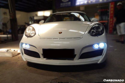 Carbonado 2009-2012 Porsche Cayman  Boxster 987 TA Style Front Bumper with  LED Lights
