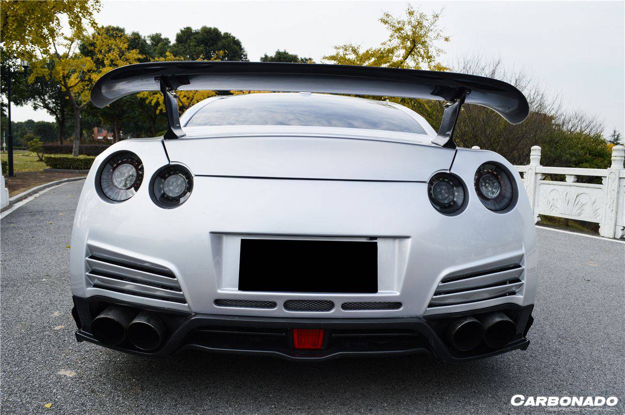 Parachoques trasero estilo VA con bandeja inferior difusora para Nissan GTR R35 DBA y EBA Carbonado 2008-2023