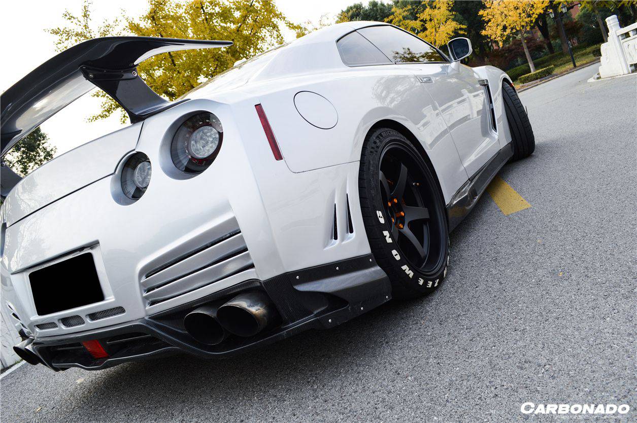 Parachoques trasero estilo VA con bandeja inferior difusora para Nissan GTR R35 DBA y EBA Carbonado 2008-2023