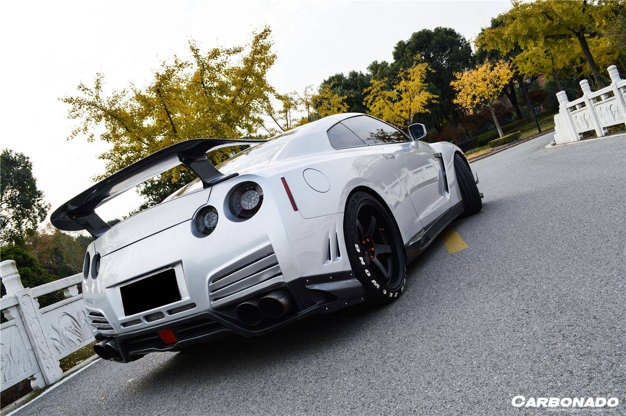 Parachoques trasero estilo VA con bandeja inferior difusora para Nissan GTR R35 DBA y EBA Carbonado 2008-2023