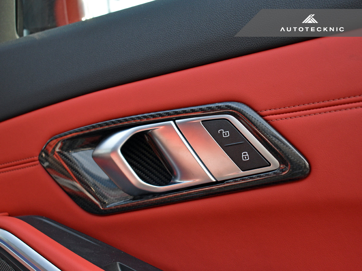 AutoTecknic Dry Carbon Interior Door Handle Trim Set - G80 M3