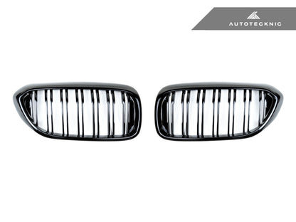 AutoTecknic Dual-Slats Gloss Black Front Grille Set - G30 5-Series Pre-LCI