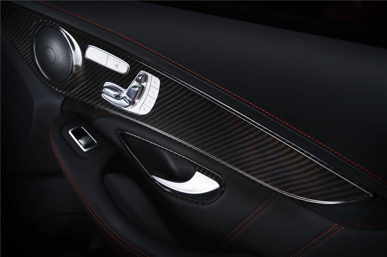 Carbonado 2015-2021 Mercedes Benz W205 C63 S AMG Sedan Dry Carbon Fiber Interior Door Panel Trim Cover Strip