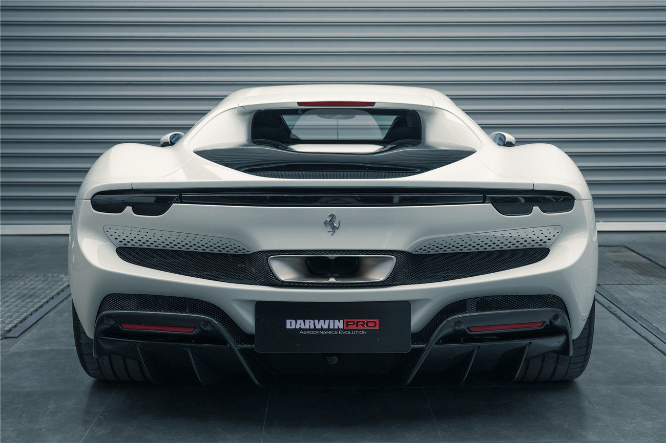 DarwinPRO 2022-UP Ferrari 296 GTB & GTS (Type F171) OE Style Carbon Fiber Rear Bumper w/ Diffuser