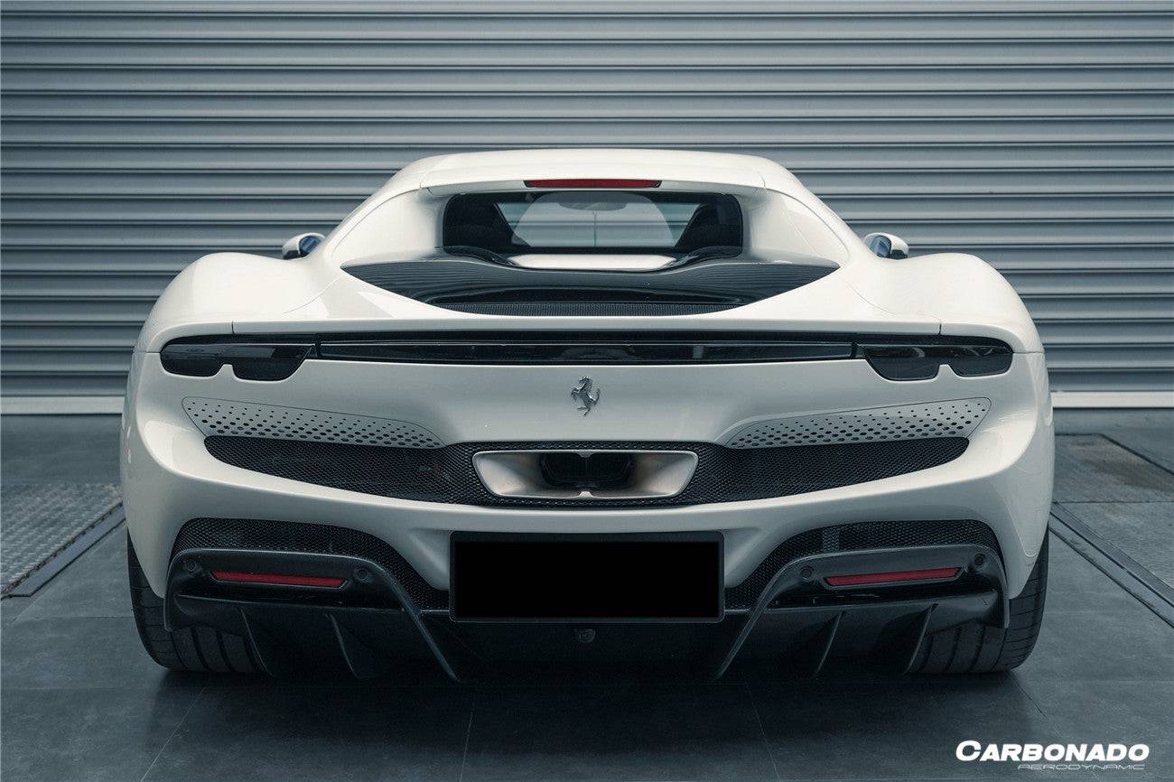 Carbonado 2022-UP Ferrari 296 GTB OE Style Carbon Fiber Rear Diffuser