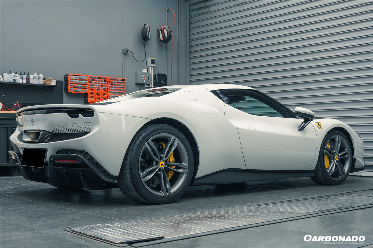 Carbonado 2022-UP Ferrari 296 GTB OE Style Carbon Fiber Rear Diffuser