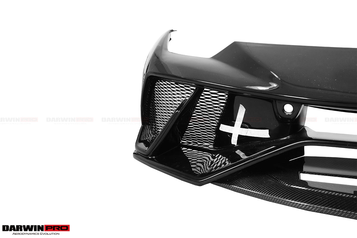 DarwinPRO 2015-2025 Lamborghini Huracan LP610 & LP580 & EVO & Tecnica BKSS Style Partial Carbon Front Bumper with Lip