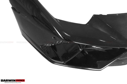 DarwinPRO 2015-2025 Lamborghini Huracan LP610 & LP580 & EVO & Tecnica BKSS Style Partial Carbon Front Bumper with Lip