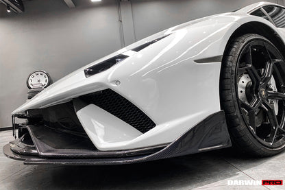 DarwinPRO 2015-2025 Lamborghini Huracan LP610 & LP580 & EVO & Tecnica BKSS Style Partial Carbon Front Bumper with Lip