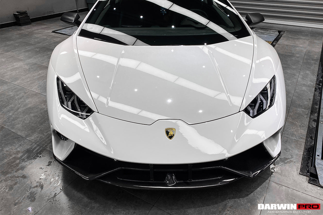 DarwinPRO 2015-2025 Lamborghini Huracan LP610 & LP580 & EVO & Tecnica BKSS Style Partial Carbon Front Bumper with Lip