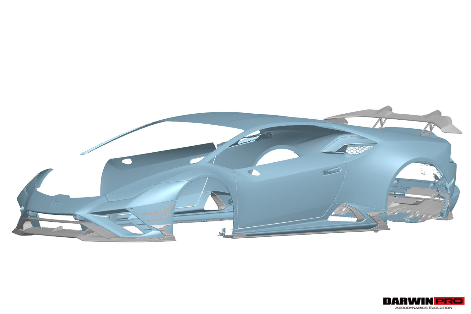 DarwinPRO 2019-2025 Lamborghini Huracan EVO RWD AD Style Dry Carbon Front Bumper Canards
