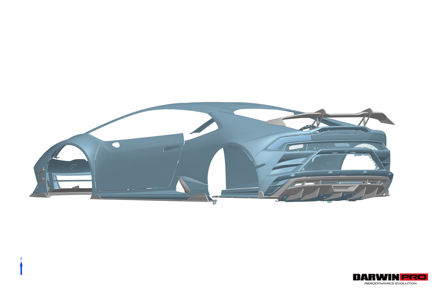 Faldones laterales de carbono autoclave estilo DarwinPRO ADV1 | Lamborghini Huracán EVO 2019-2025