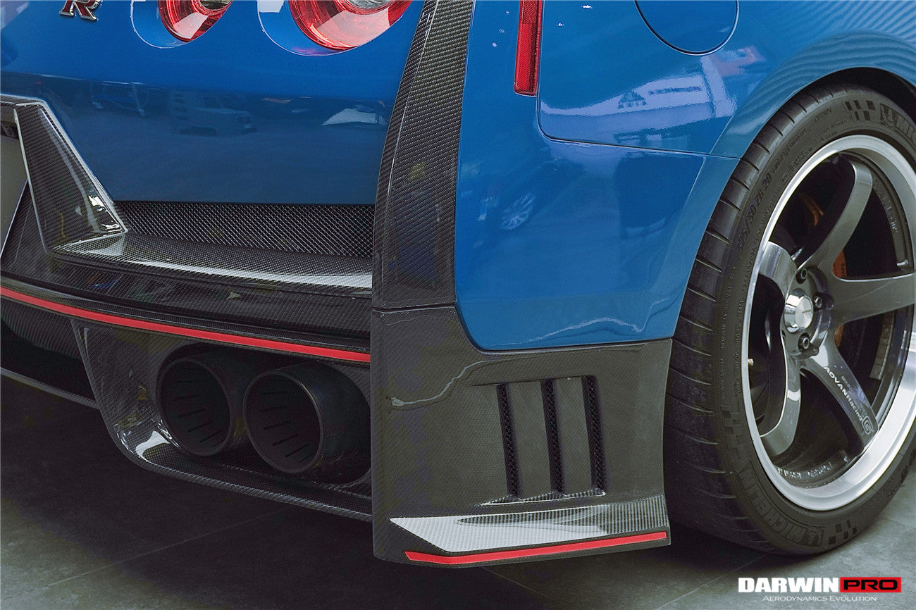 DarwinPRO Nismo Style Part Carbon Fiber Rear Bumper With Black Light | 2008-2023 Nissan GTR R35