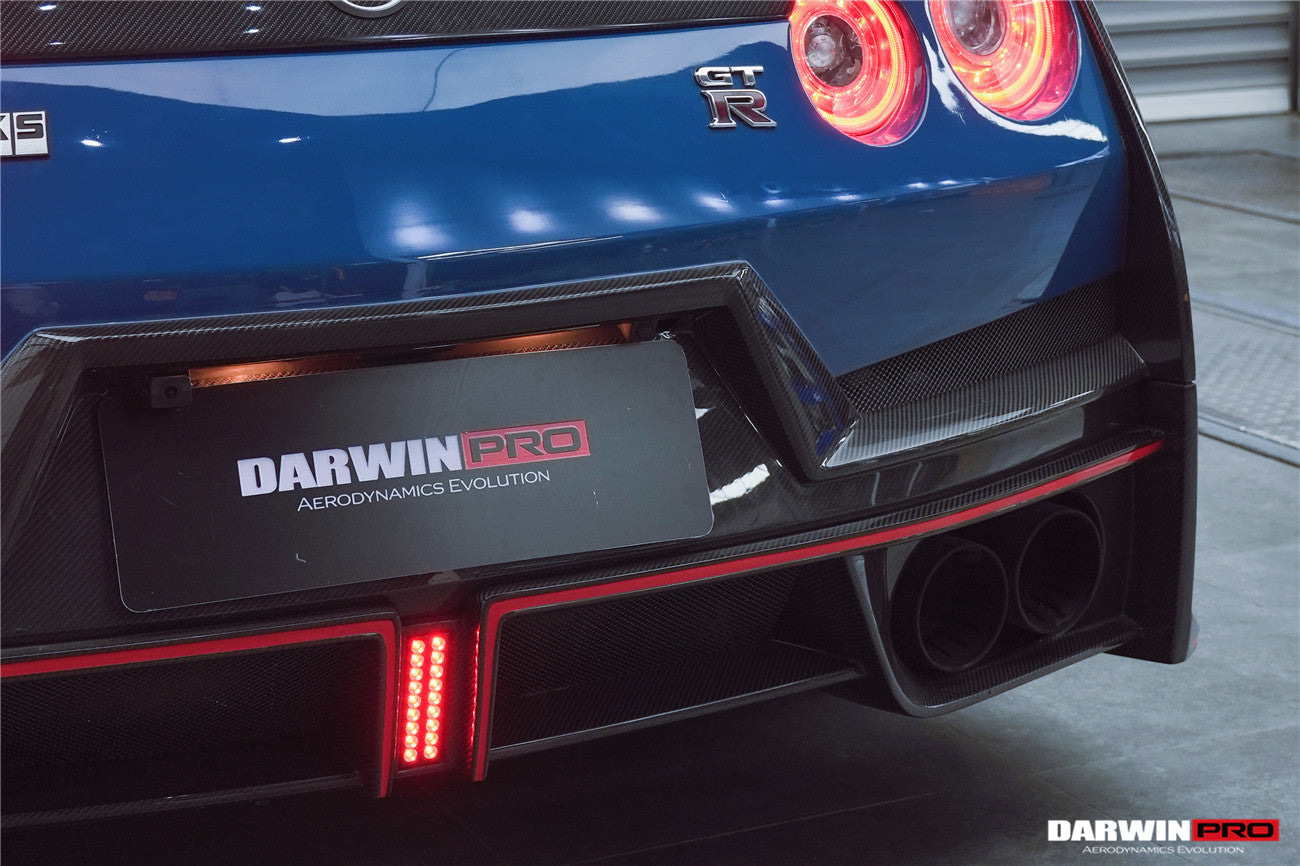 DarwinPRO Nismo Style Part Carbon Fiber Rear Bumper With Black Light | 2008-2023 Nissan GTR R35