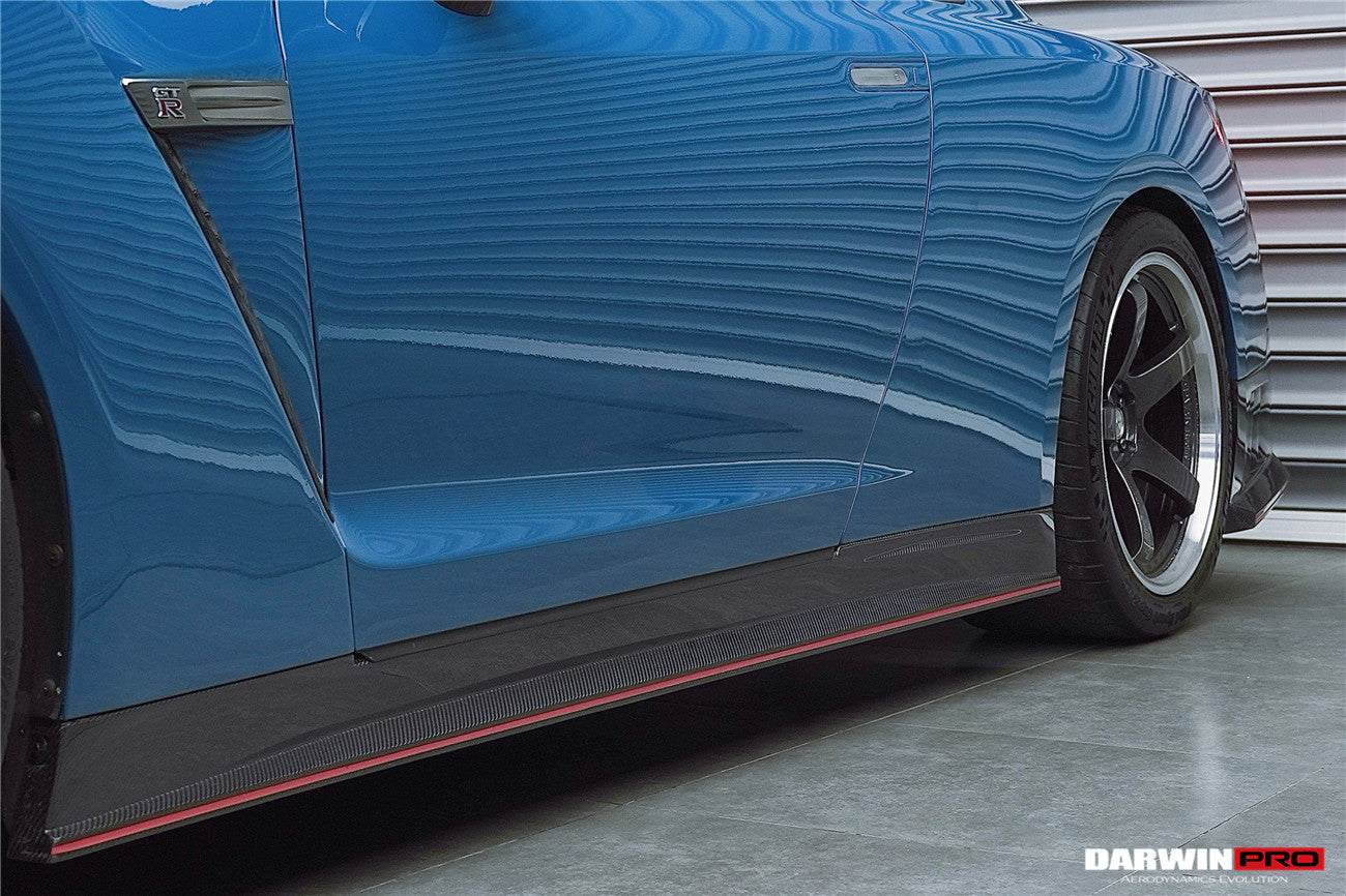 DarwinPRO 2024-Nismo Style Carbon Fiber Side Skirts | 2008-2023 Nissan GTR R35