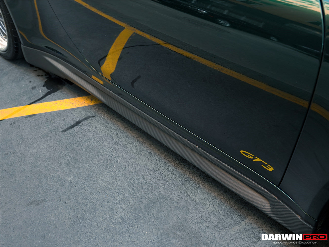 Faldones laterales de fibra de carbono DarwinPRO 2017-2019 Porsche 911 991.2 GT3 solo estilo BKSS