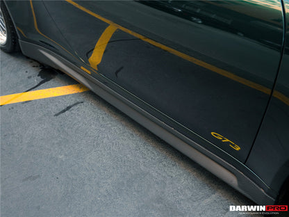 Faldones laterales de fibra de carbono DarwinPRO 2017-2019 Porsche 911 991.2 GT3 solo estilo BKSS