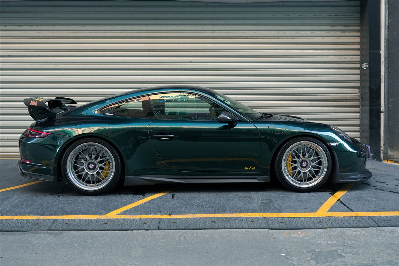 Faldones laterales de fibra de carbono DarwinPRO 2017-2019 Porsche 911 991.2 GT3 solo estilo BKSS