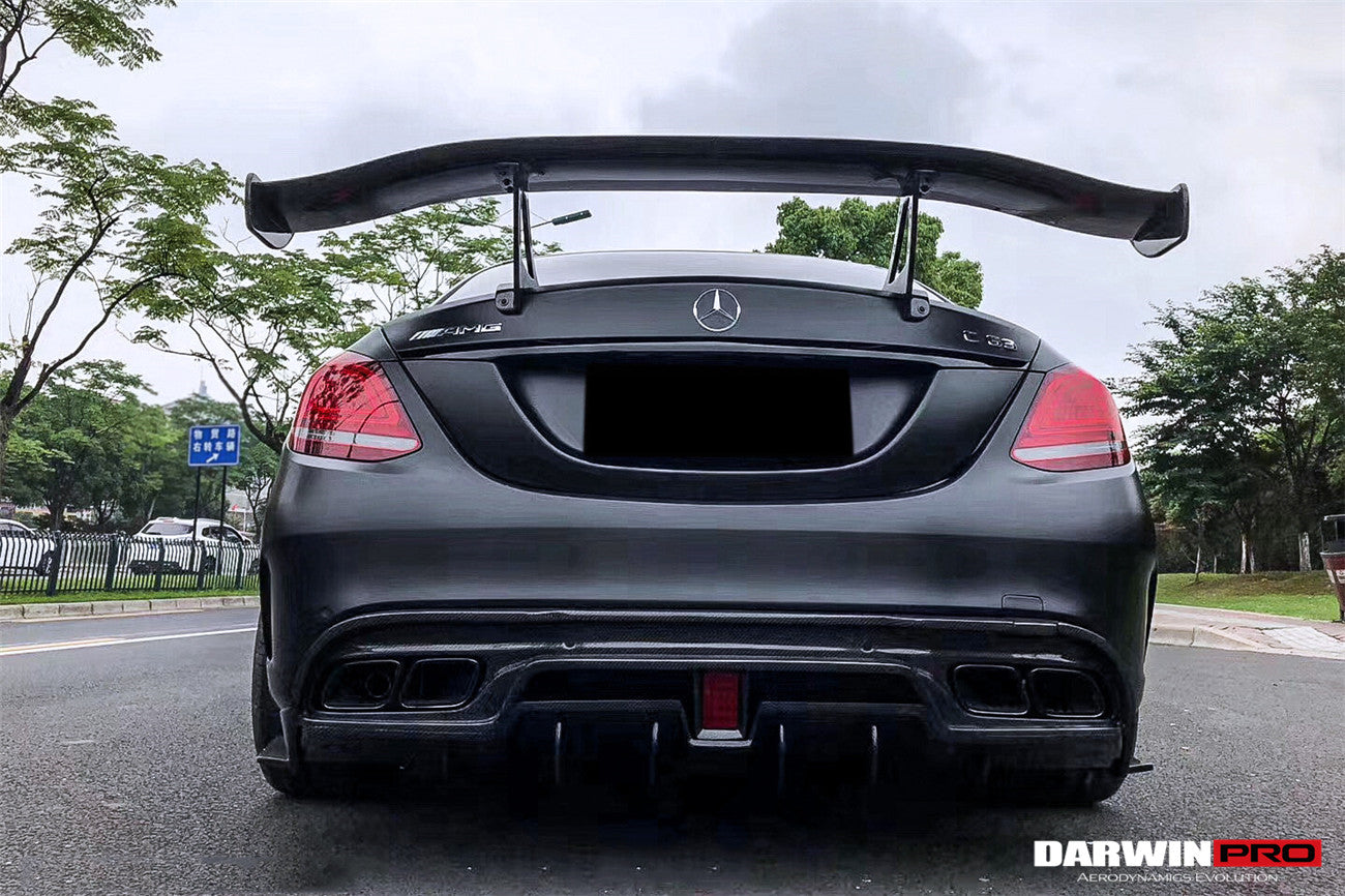DarwinPRO 2015-2021 Mercedes Benz W205 C63 S AMG Sedan IMP Performance Carbon Fiber Rear Diffuser with Caps