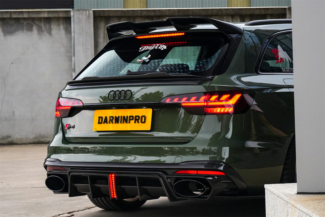 Difusor trasero de fibra de carbono con puntas de escape DarwinPRO 2020-2025 Audi S4 Avant B9.5 BKSS Style