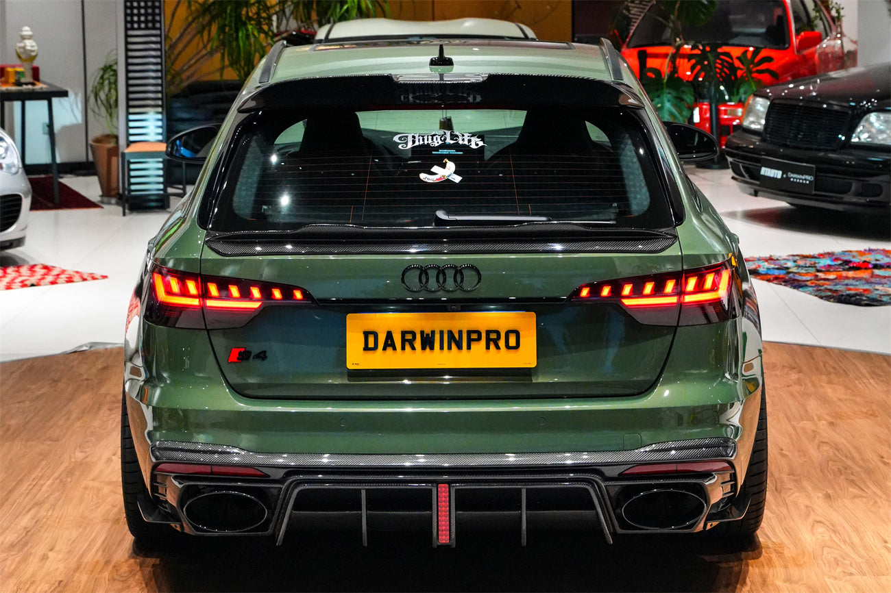Difusor trasero de fibra de carbono con puntas de escape DarwinPRO 2020-2025 Audi S4 Avant B9.5 BKSS Style