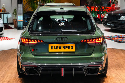 Difusor trasero de fibra de carbono con puntas de escape DarwinPRO 2020-2025 Audi S4 Avant B9.5 BKSS Style